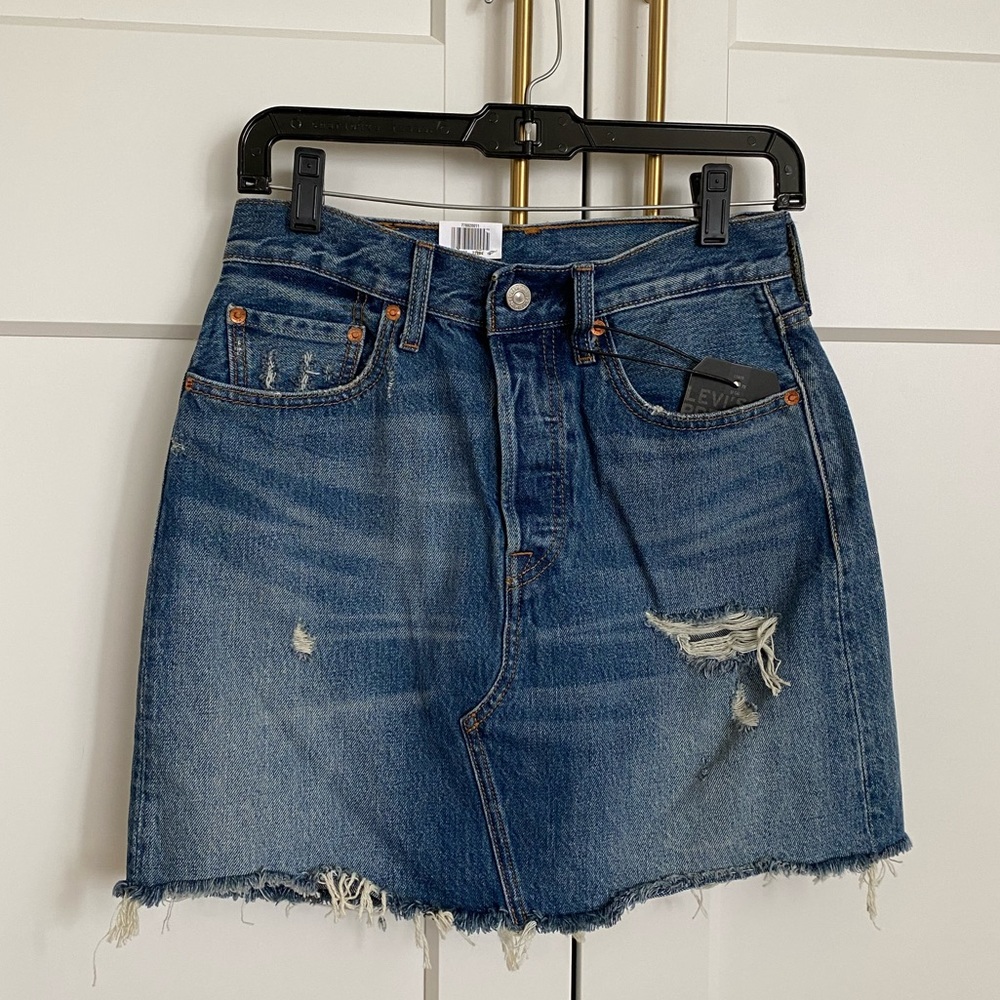 Levi’s High-Rise Deconstructed Denim Skirt